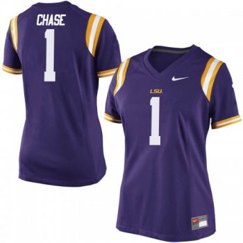 Women's Nike Jamarr Chase LSU Tigers Game Purple Football College Jersey