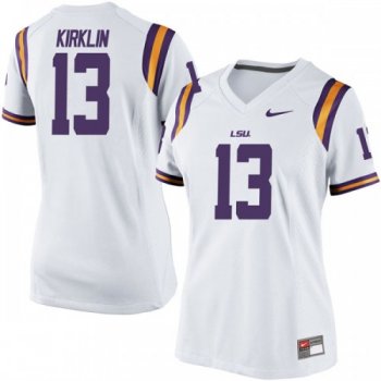 Women's Nike Jontre Kirklin LSU Tigers Game White Football College Jersey