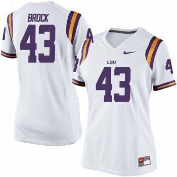 Women's Nike Matt Brock LSU Tigers Game White Football College Jersey