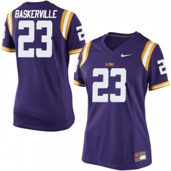 Women's Nike Micah Baskerville LSU Tigers Game Purple Football College Jersey