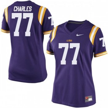 Women's Nike Saahdiq Charles LSU Tigers Game Purple Football College Jersey