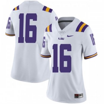 Women's Nike Tiger Scheyd LSU Tigers Limited White Football College Jersey