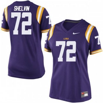 Women's Nike Tyler Shelvin LSU Tigers Game Purple Football College Jersey