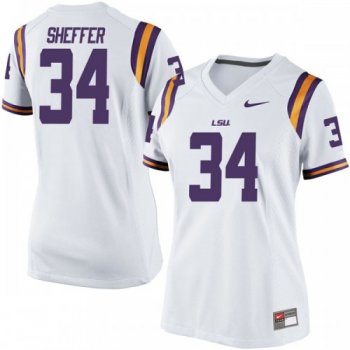 Women's Nike Zach Sheffer LSU Tigers Game White Football College Jersey