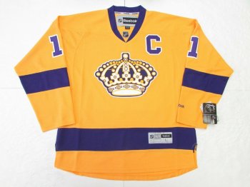 Anze Kopitar Los Angeles Kings Vintage Gold Reebok Premier Hockey Jersey Medium