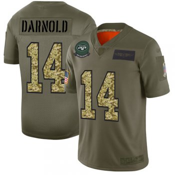 Jets #14 Sam Darnold Olive/Camo Men's Stitched Football Limited 2019 Salute To Service Jersey