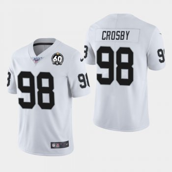 Men's Oakland Raiders #98 Maxx Crosby 60th Anniversary Vapor Limited Jersey - White