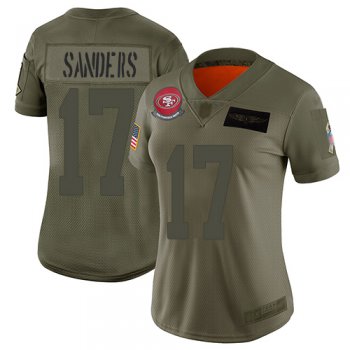 Women's San Francisco 49ers #17 Emmanuel Sanders Camo Stitched Football Limited 2019 Salute to Service Jersey