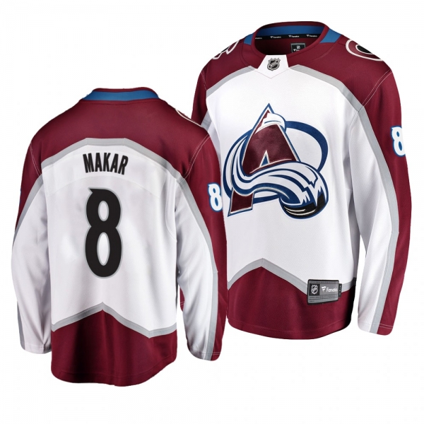 White Away Breakaway Player Jersey Colorado Avalanche #8 Cale Makar