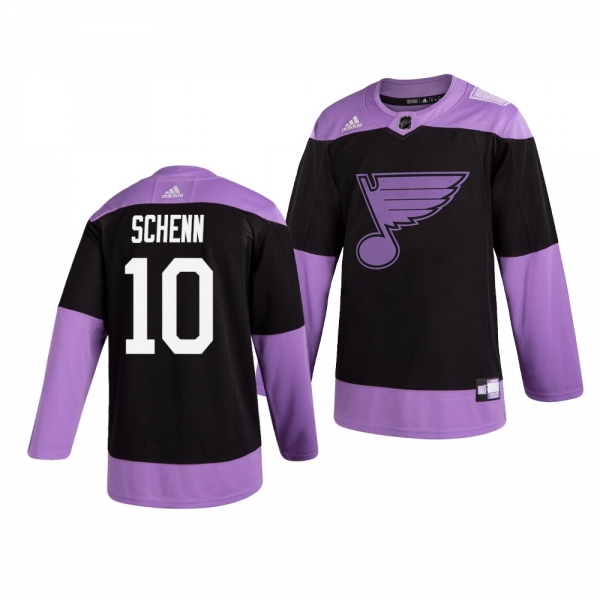 St. Louis Blues Brayden Schenn #10 Black Hockey Fights Cancer Practice Jersey