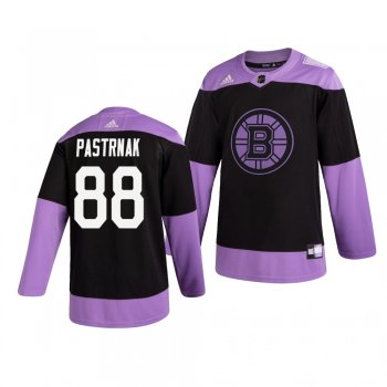 Boston Bruins David Pastrnak #88 Black Hockey Fights Cancer Practice Jersey