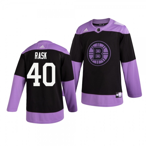 Boston Bruins Tuukka Rask #40 Black Hockey Fights Cancer Practice Jersey