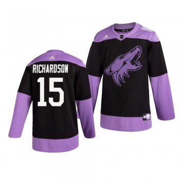 Arizona Coyotes Brad Richardson #15 Black Hockey Fights Cancer Practice Jersey