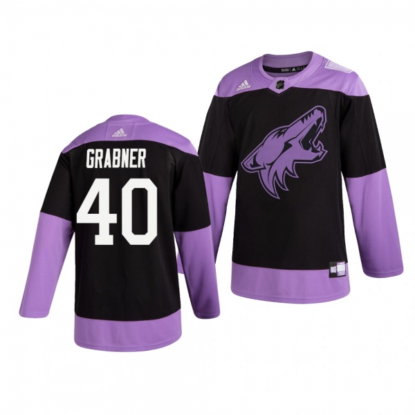 Arizona Coyotes Michael Grabner #40 Black Hockey Fights Cancer Practice Jersey