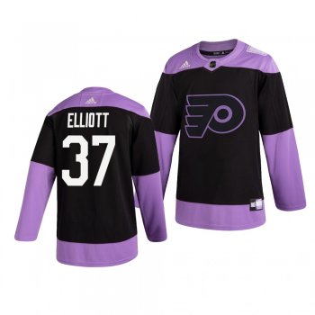 Philadelphia Flyers Brian Elliott #37 Black Hockey Fights Cancer Practice Jersey