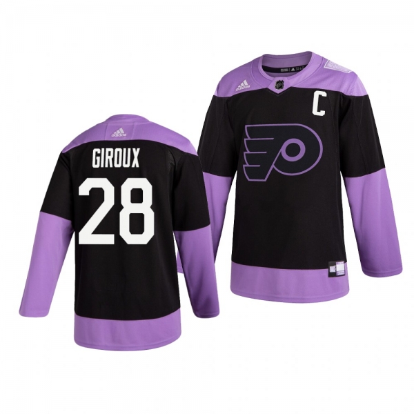 Philadelphia Flyers Claude Giroux #28 Black Hockey Fights Cancer Practice Jersey