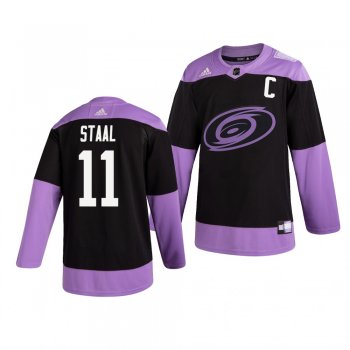 Carolina Hurricanes Jordan Staal #11 Black Hockey Fights Cancer Practice Jersey