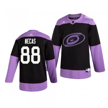 Carolina Hurricanes Martin Necas #88 Black Hockey Fights Cancer Practice Jersey