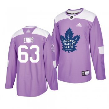 Toronto Maple Leafs Tyler Ennis #63 Lavender 2018 Hockey Fights Cancer Warmup Practice Jersey