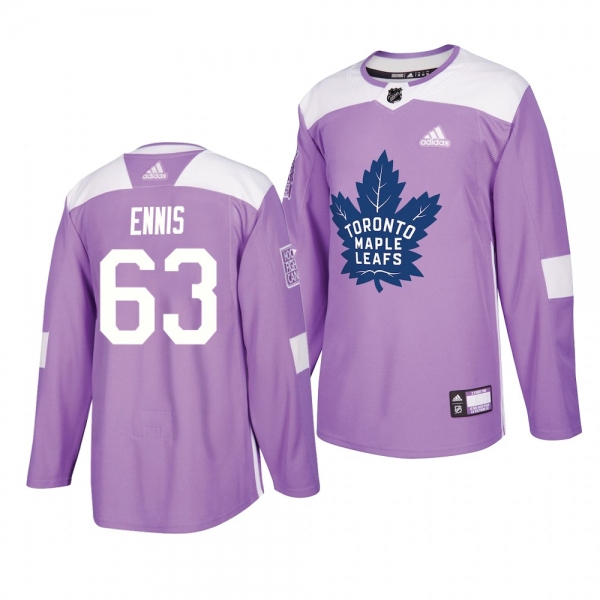 Toronto Maple Leafs Tyler Ennis #63 Lavender 2018 Hockey Fights Cancer Warmup Practice Jersey