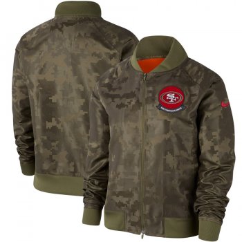 Women's San Francisco 49ers Nike Olive 2019 Salute to Service Full-Zip Bomber Jacket