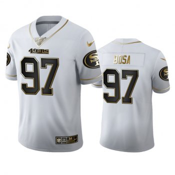 Nick Bosa 49ers White 100th Season Golden Edition Jersey