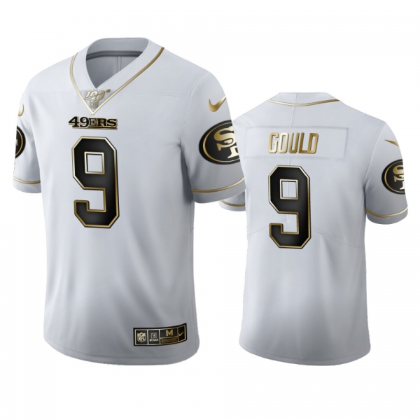 Robbie Gould 49ers White 100th Season Golden Edition Jersey