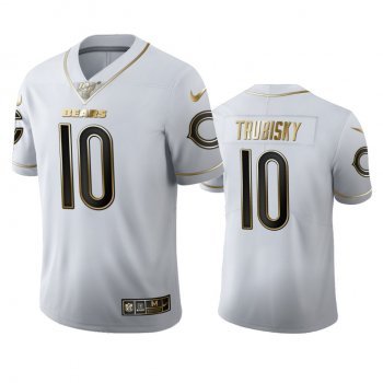 Mitchell Trubisky Bears White 100th Season Golden Edition Jersey