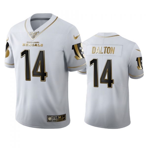 Andy Dalton Bengals White 100th Season Golden Edition Jersey