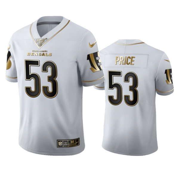 Billy Price Bengals White 100th Season Golden Edition Jersey