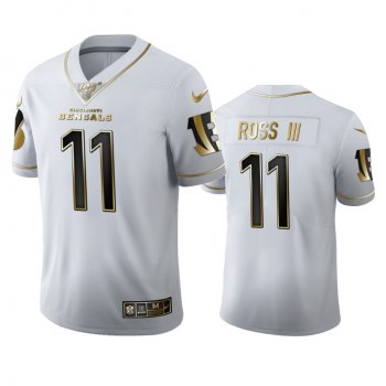 John Ross III Bengals White 100th Season Golden Edition Jersey