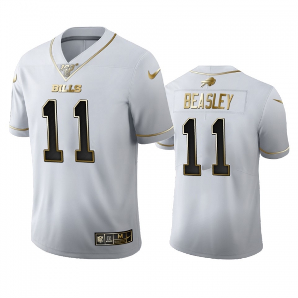 Cole Beasley Bills White 100th Season Golden Edition Jersey