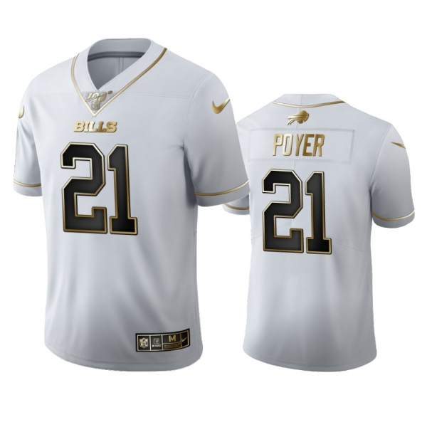 Jordan Poyer Bills White 100th Season Golden Edition Jersey