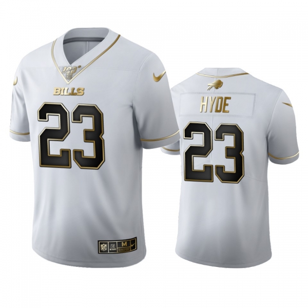 Micah Hyde Bills White 100th Season Golden Edition Jersey