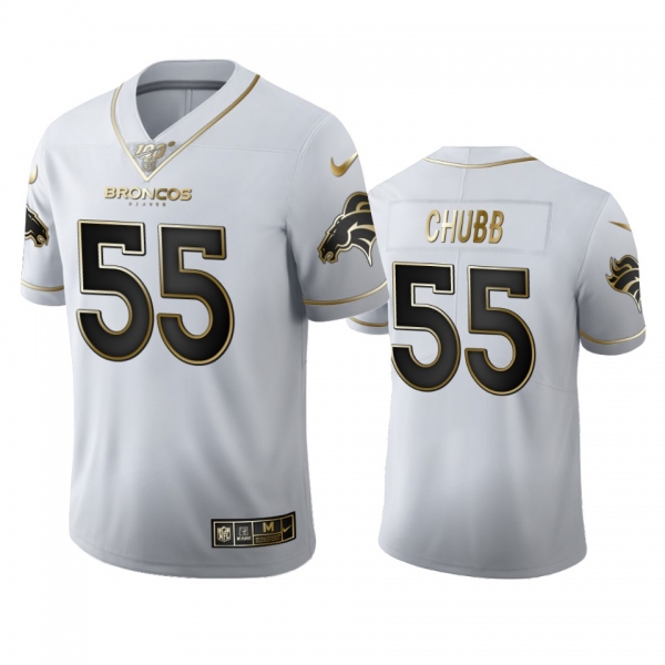 Bradley Chubb Broncos White 100th Season Golden Edition Jersey