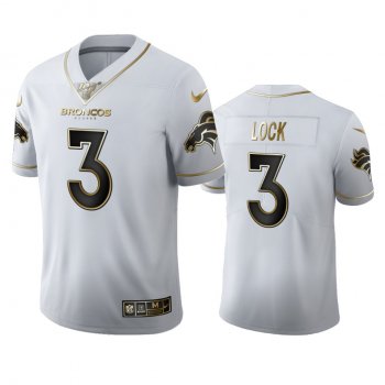 Drew Lock Broncos White 100th Season Golden Edition Jersey