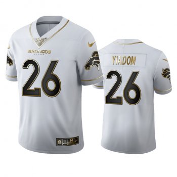 Isaac Yiadom Broncos White 100th Season Golden Edition Jersey