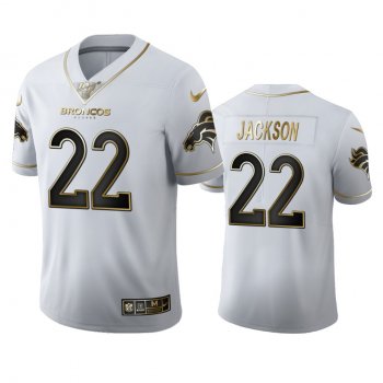 Kareem Jackson Broncos White 100th Season Golden Edition Jersey