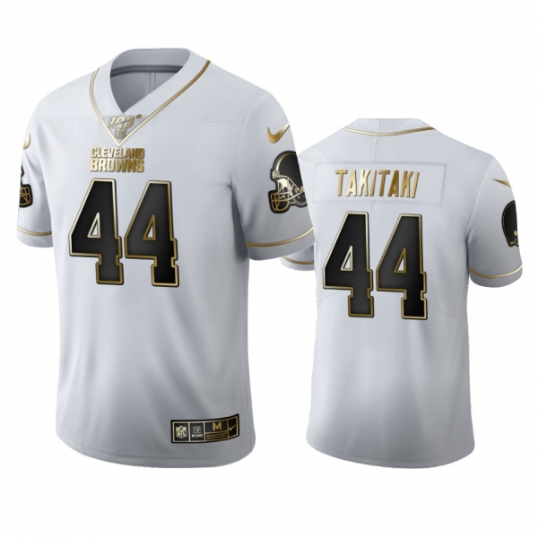 Sione Takitaki Browns White 100th Season Golden Edition Jersey