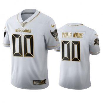 Custom Buccaneers White 100th Season Golden Edition Jersey