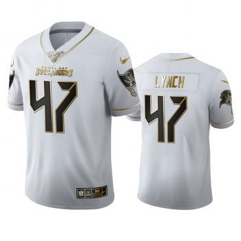 John Lynch Buccaneers White 100th Season Golden Edition Jersey