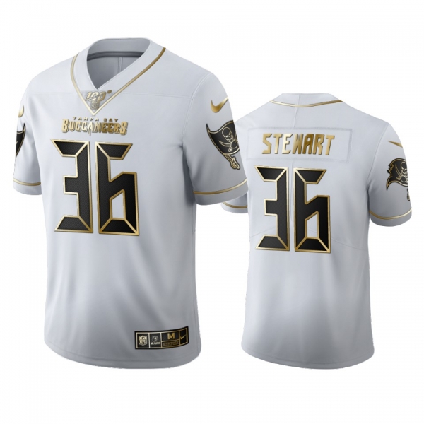 M.J. Stewart Buccaneers White 100th Season Golden Edition Jersey