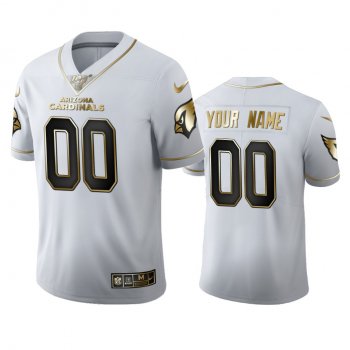 Custom Cardinals White 100th Season Golden Edition Jersey