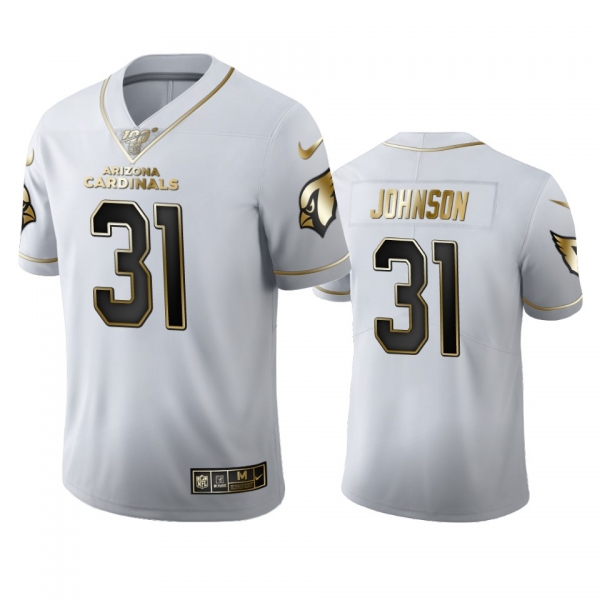 David Johnson Cardinals White 100th Season Golden Edition Jersey