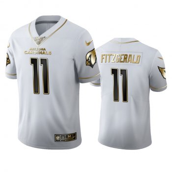 Larry Fitzgerald Cardinals White 100th Season Golden Edition Jersey