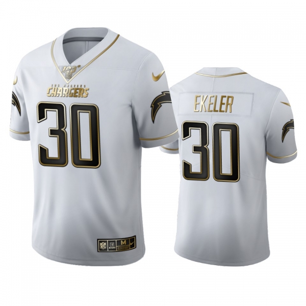 Austin Ekeler Chargers White 100th Season Golden Edition Jersey