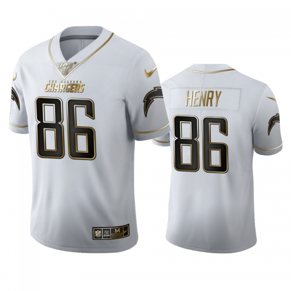 Hunter Henry Chargers White 100th Season Golden Edition Jersey