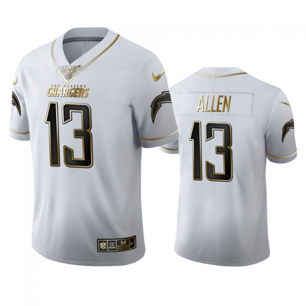 Keenan Allen Chargers White 100th Season Golden Edition Jersey