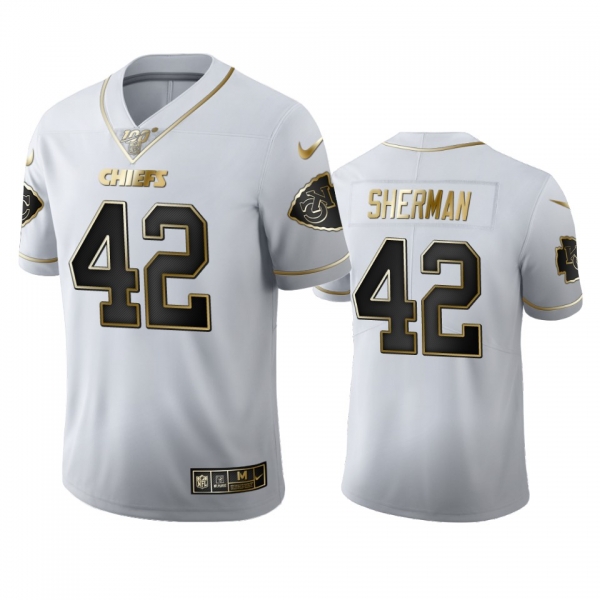 Anthony Sherman Chiefs White 100th Season Golden Edition Jersey