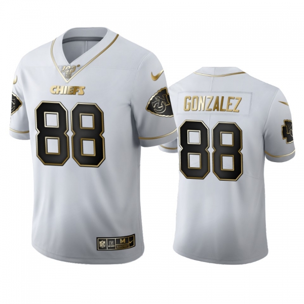 Tony Gonzalez Chiefs White 100th Season Golden Edition Jersey